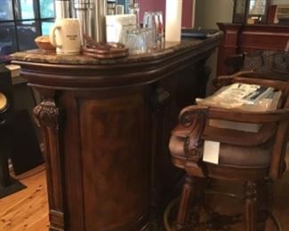 Granite top bar w/ 2 bar stools