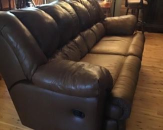 Leather like reclining sofa