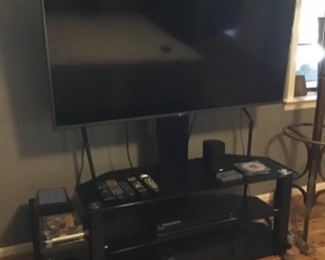 TV stand, bose speakers, LG 56' TV
