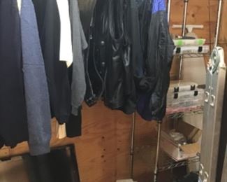 Sanyo flat screen, fishing tackle, men's clothing