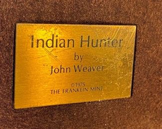 Franklin Mint Indian Hunter John Weaver Bronze 1975	10.5x4x11.5in	HxWxD
