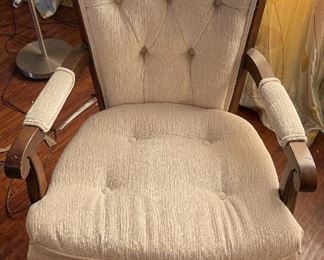 2pc Vintage Upholstered Accent Chairs PAIR	37x27x34in	HxWxD
