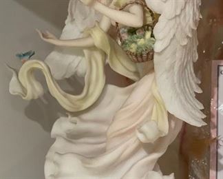 Seraphim Classics  Ashley with Bluebird of Happiness Angel Sculpture	12x7x7in	HxWxD
