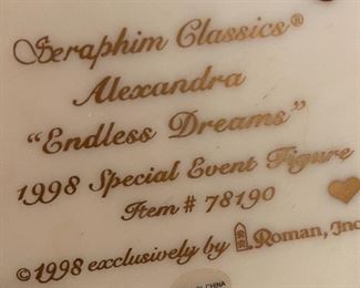 Seraphim Alexandria Endless Dreams Angel Sculpture	7.5x5.5x5in	HxWxD
