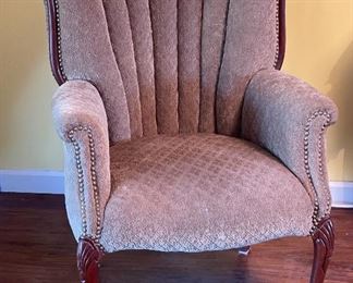 Vintage Upholstered Channel Back Chair	36x29x29in	HxWxD
