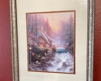 Thomas Kinkade Sweetheart Cottage Framed Matted Print	16x12.5in	
