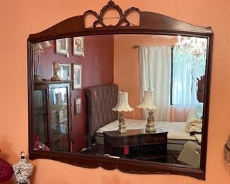 Vintage Walnut Frame Mirror	37x41.5x1.5in	HxWxD
