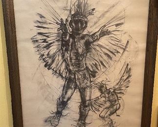 Don Ruffin Native American Eagle Dancer Print Estate Signed	28x22	
