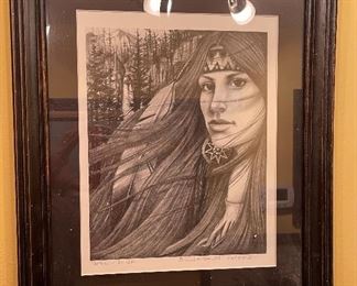 *Signed* Woman of The Wind JB 92 Artist Proof Framed Print	21x17	
