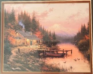 Thomas Kinkade End of A perfect Day Framed Matted Print	14.5x17.5in	
