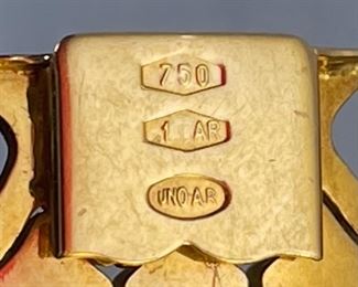 Vintage Italy 18k Gold .750 UNO 1 AR Bracelet UnoAErre	18k	
