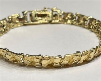 14k Gold Nugget Bracelet 6.5in Ladies	14k	
