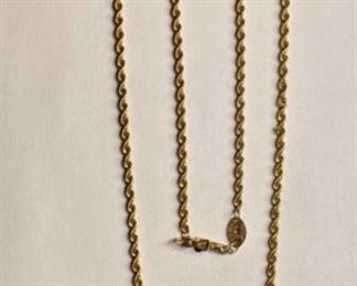 14k Gold 24in Rope Necklace	14k	
