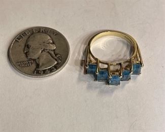10k Gold Blue Topaz Ring SZ 7 CJC	10k	

