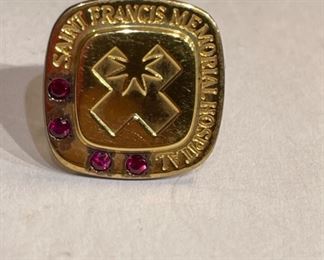 Saint Francis Memorial Hospital Tiffany & Co Pin 18k/925	.925/18k	
