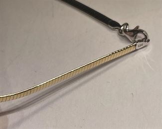 14K White/Yellow Reversible 16in Omega Necklace	14k