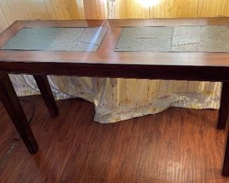Wood Slate Insert Sofa Table 29x50x17in HxWxD