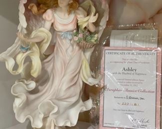 Seraphim Classics  Ashley with Bluebird of Happiness Angel Sculpture	12x7x7in	HxWxD
