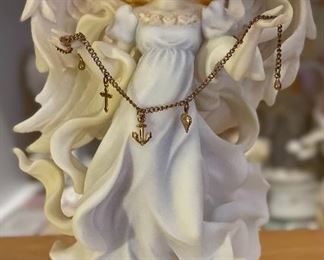 Seraphim Faith Hope Charity Angel Sculpture 8x5x4in HxWxD