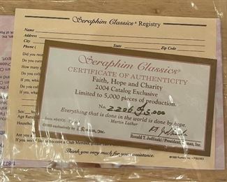 Seraphim Faith Hope Charity Angel Sculpture 8x5x4in HxWxD
