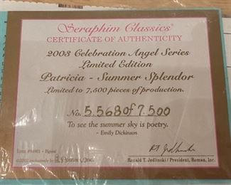 Seraphim Patricia Summer Splendor Angel Sculpture 5x7.5x4.5in HxWxD