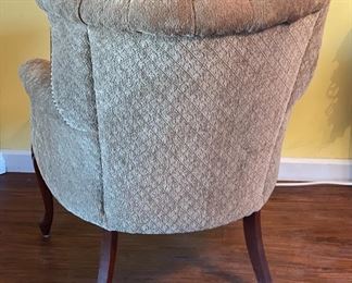 Vintage Upholstered Channel Back Chair	36x29x29in	HxWxD
