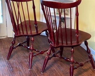 2pc Duxbury Windsor Fan Back Side Chairs PAIR	36x19x21in	HxWxD
