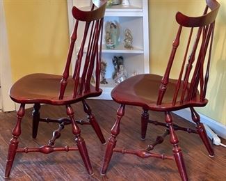 2pc Duxbury Windsor Fan Back Side Chairs PAIR	36x19x21in	HxWxD
