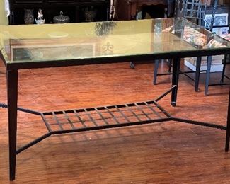 Iron/Glass/Slate Dining Table w/ 6 Chairs	30x36x60in	HxWxD
