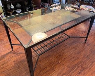 Iron/Glass/Slate Dining Table w/ 6 Chairs	30x36x60in	HxWxD
