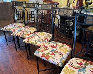 Iron/Glass/Slate Dining Table w/ 6 Chairs	30x36x60in	HxWxD
