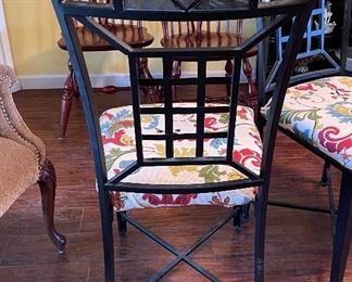 Iron/Glass/Slate Dining Table w/ 6 Chairs	30x36x60in	HxWxD
