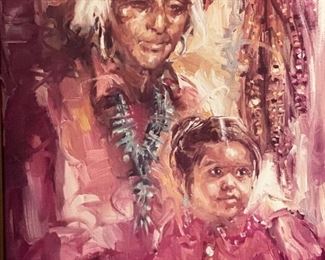 Don Ruffin Native American Grandmother and Granddaughter Print on Board	28x22	
