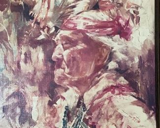 Don Ruffin Native American Woman Print on Board 27x21in