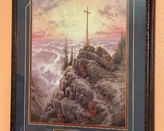 Thomas Kinkade Sunrise John 3:16 Framed Print 27.5x21.5in HxWxD