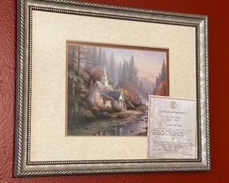 Thomas Kinkade The Forest Chapel Framed/Matted Print 12.5x16in