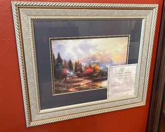 Thomas Kinkade The End of A perfect Day III Framed Matted Print 14.5x17.5in