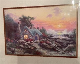 Thomas Kinkade Cottage by the Sea Framed Matted Print	14x17.5in	
