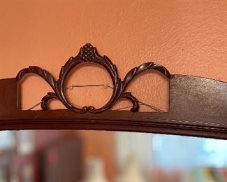 Vintage Walnut Frame Mirror 37x41.5x1.5in HxWxD