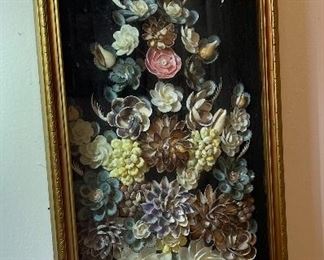 Seashell Art Flower Shadow box Art	24x11.5x3in	HxWxD
