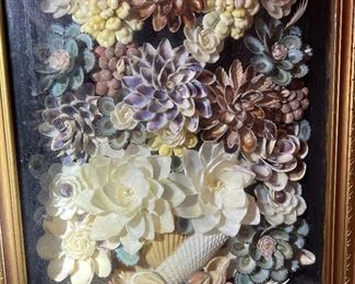 Seashell Art Flower Shadow box Art	24x11.5x3in	HxWxD
