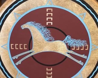 18in Carl Winters Medicine Drum Horse Coming 18in Diameter