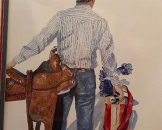 Cowboy Golfer Framed Print Karen Rae	32x26	
