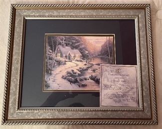 Thomas Kinkade Evening Glow Framed Matted Print	14.5x17.5in	
