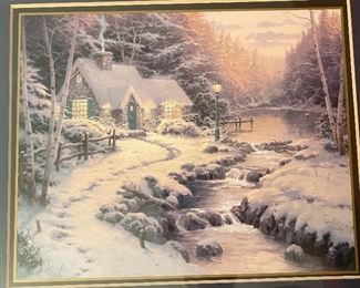 Thomas Kinkade Evening Glow Framed Matted Print	14.5x17.5in	
