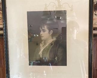 Moretta A Venetian Girl Etching After Fred Leighton uncoloured mezzotint by Samuel Cousins 28x22in