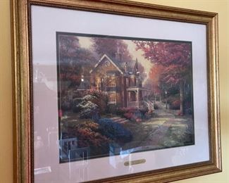 *Signed* Thomas Kinkade Victorian Autumn Framed Print Signed/Numbered 23x27in