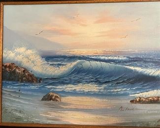 Original Art Crashing Waves 20x24in HxWxD