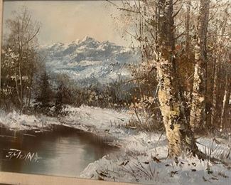 Original Art Snowy Mountain	17x21in	
