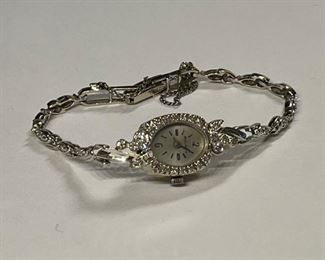Bulova 14k White Gold & Diamond Watch 14k